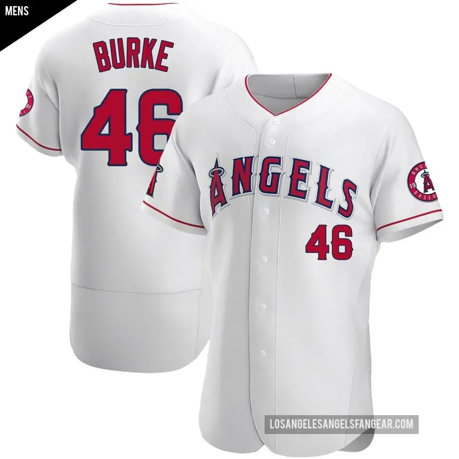 Men's Los Angeles Angels ＃46 Brock Burke Authentic White Jersey