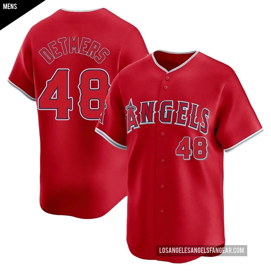 Men's Los Angeles Angels ＃48 Reid Detmers Limited Red Alternate Jersey