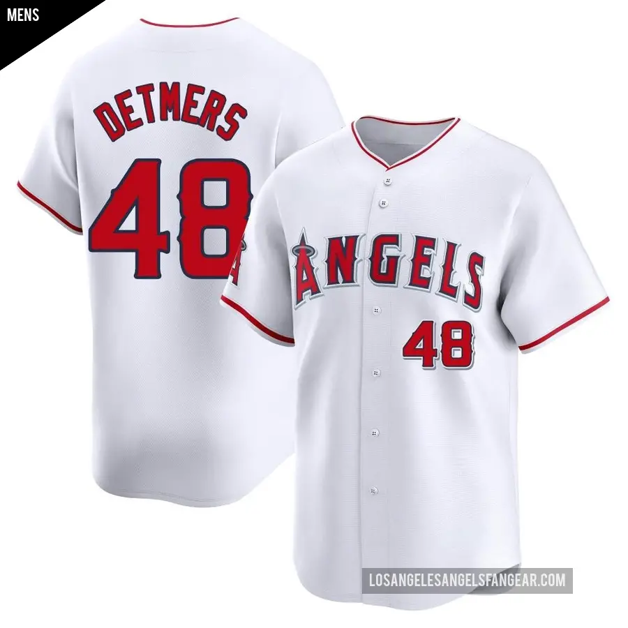 Men's Los Angeles Angels ＃48 Reid Detmers Limited White Home Jersey