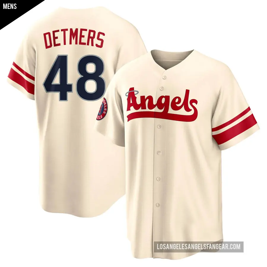 Men's Los Angeles Angels ＃48 Reid Detmers Replica Cream 2022 City Connect Jersey