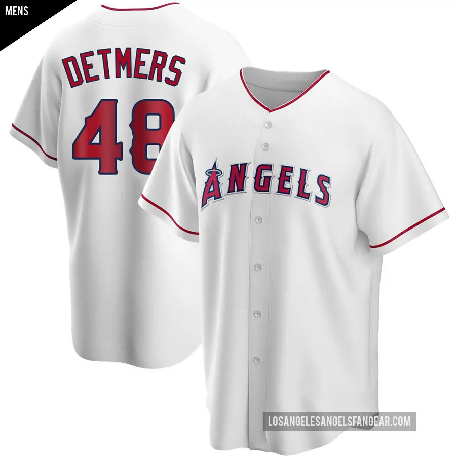 Men's Los Angeles Angels ＃48 Reid Detmers Replica White Home Jersey