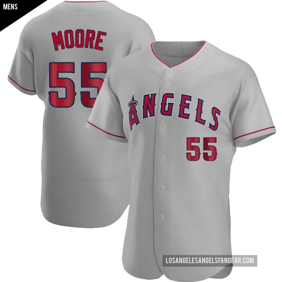 Men's Los Angeles Angels ＃55 Matt Moore Authentic Gray Road Jersey