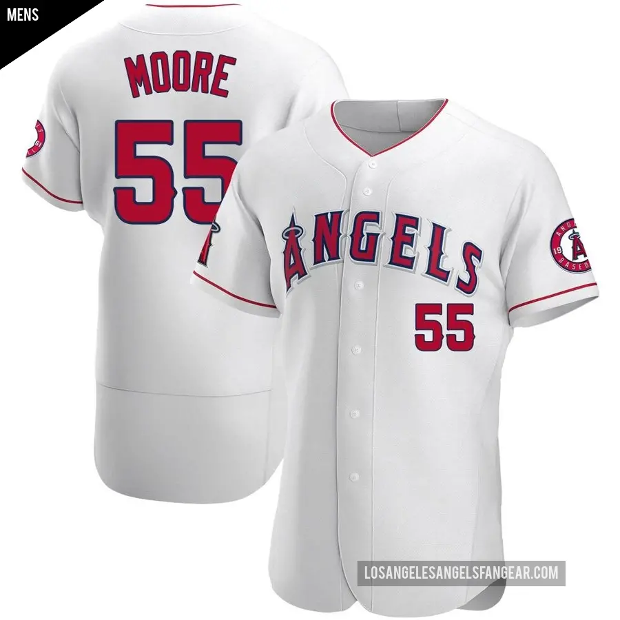 Men's Los Angeles Angels ＃55 Matt Moore Authentic White Jersey