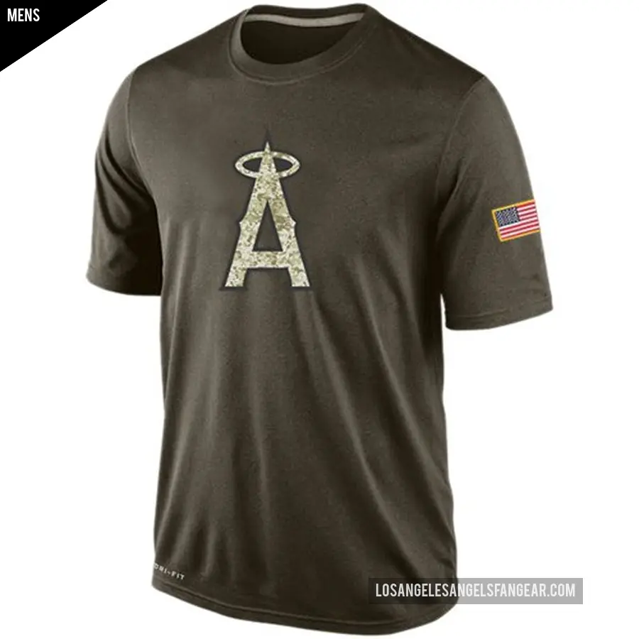 Men's Los Angeles Angels Olive Dri-Fit Salute To Service KO Performance T-Shirt