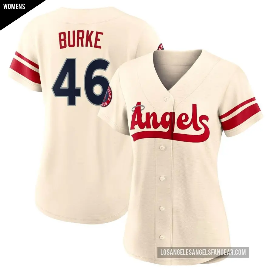 Women's Los Angeles Angels ＃46 Brock Burke Replica Cream 2022 City Connect Jersey