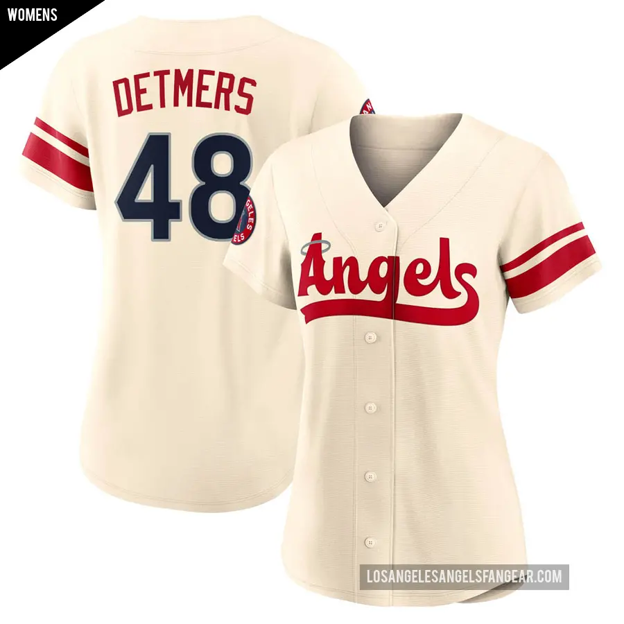 Women's Los Angeles Angels ＃48 Reid Detmers Authentic Cream 2022 City Connect Jersey