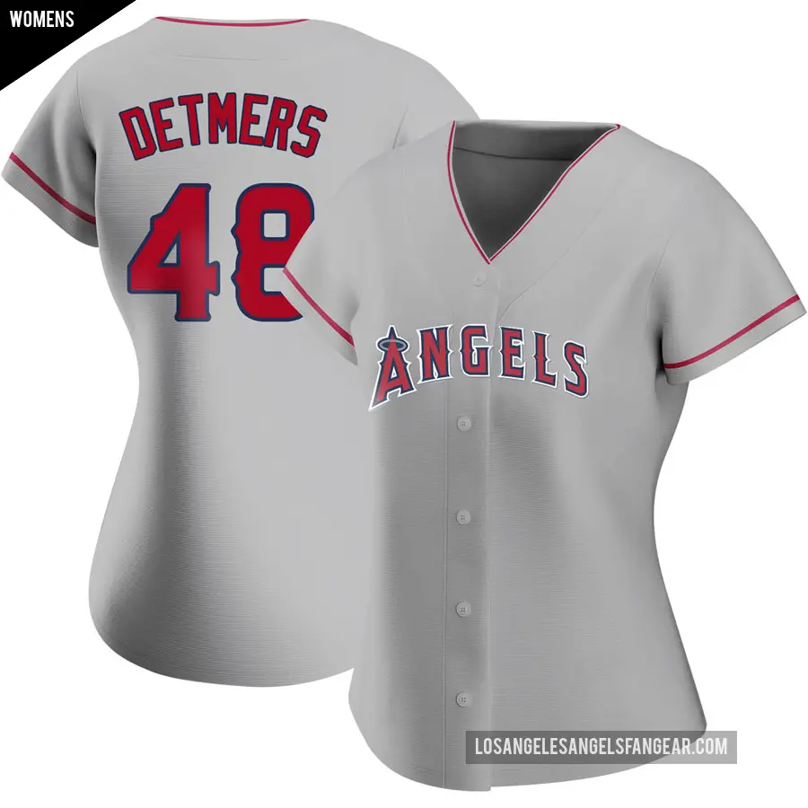 Women's Los Angeles Angels ＃48 Reid Detmers Authentic Silver Road Jersey